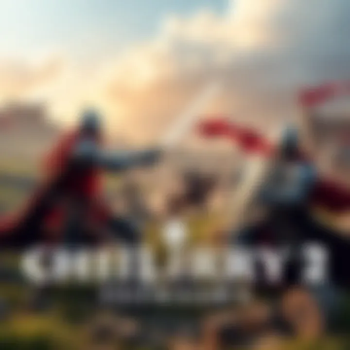 A fierce battle between knights in a medieval landscape, showcasing the contrasting styles of Mordhau and Chivalry 2.