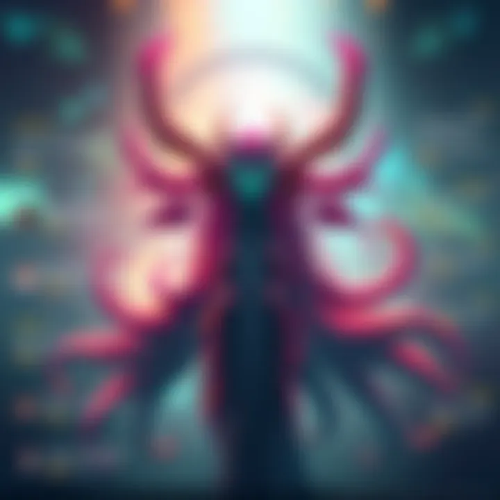 A vibrant illustration of the new Medusa skin, showcasing its unique features and design elements, surrounded by community comments and feedback on pricing.