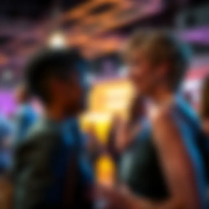 A person happily meeting actress Valorie Curry at a public event, smiling and engaging in conversation.