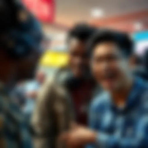 A surprised person laughing during an unexpected encounter with Zenon in a casual setting.