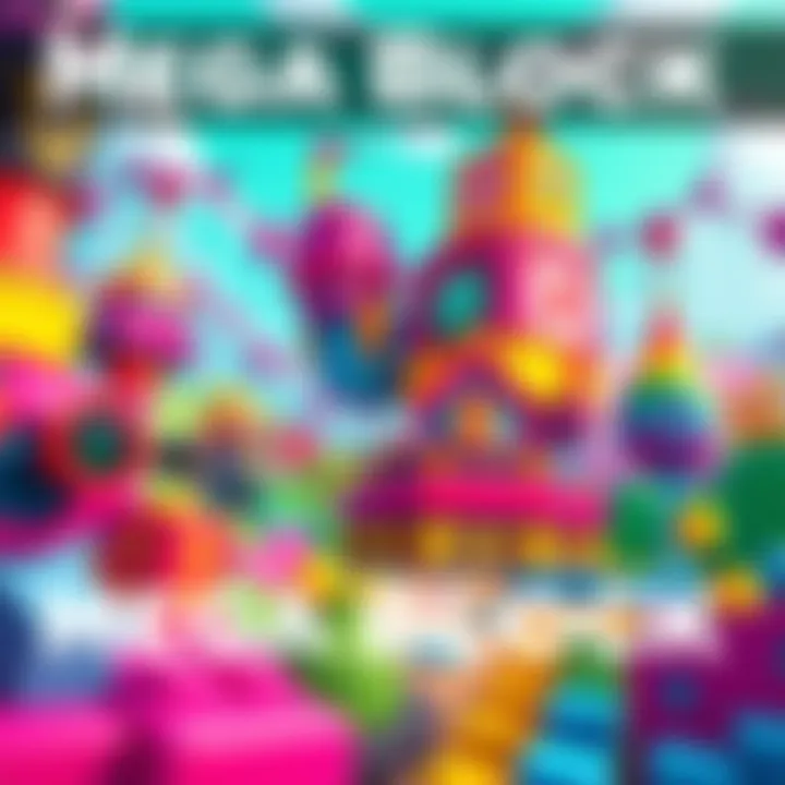 Colorful gaming scene showcasing characters and vibrant environments from Mega Block