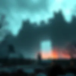 Person standing in front of a large, looming structure A person looks small next to a giant building, showcasing the feeling of megalophobia in an eerie setting.