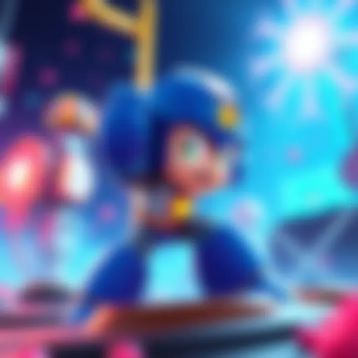 Megaman in a 3D world, showcasing his character design and vibrant surroundings