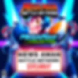 A promotional graphic for the MegaMan Battle Network Collection giveaway featuring game art and a joke text box for participation