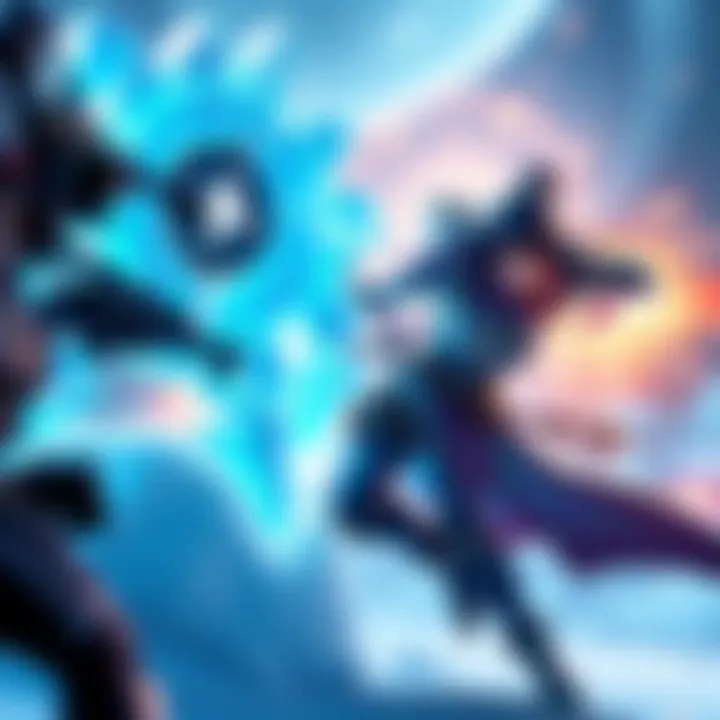 A character named Mei skillfully creates ice walls while launching projectiles at enemies, showcasing her strategic gameplay in a battle setting.