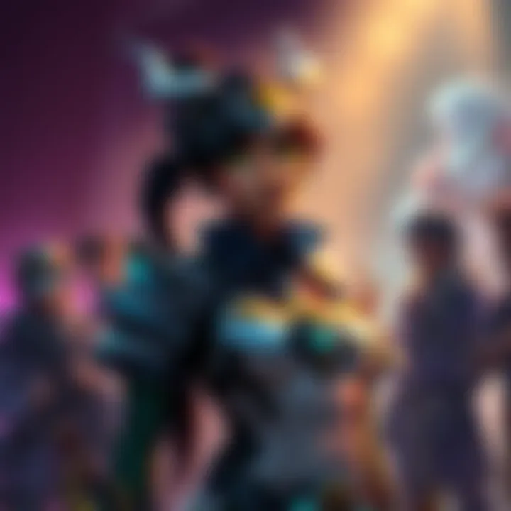 Mei's Mythic Skin Color Change Mei showcasing her new Mythic skin with a darker skin tone, standing confidently in a game setting, surrounded by curious players discussing the change.