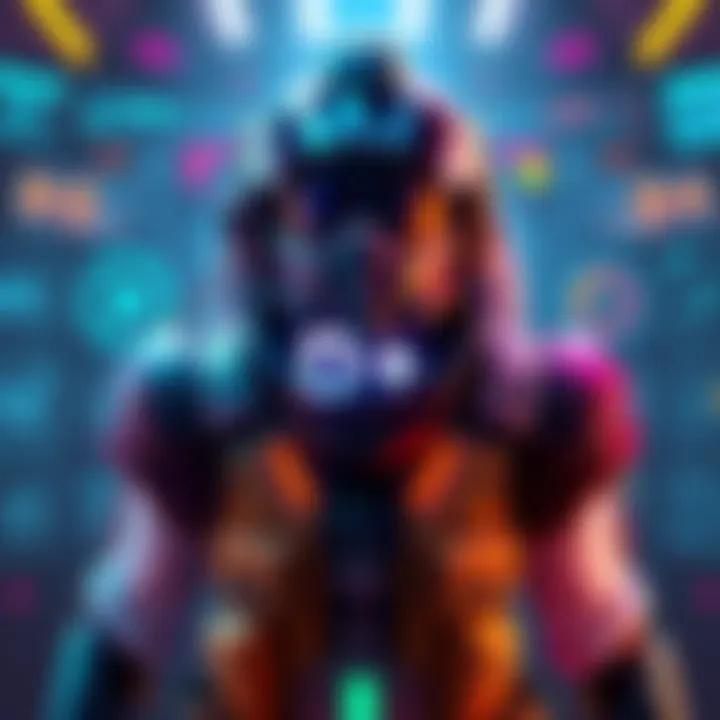 A Meka pilot character showcasing the unique 'D+' prefix in their name, surrounded by game interface elements.