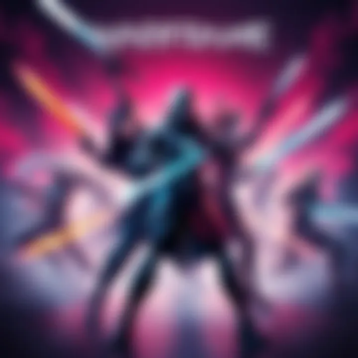 A group of Warframe characters showcasing their melee combat abilities with weapons drawn in an energetic pose.