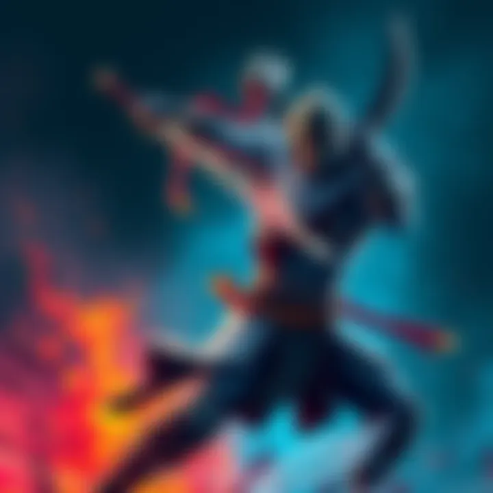 Melee attack illustration A warrior striking with a sword, showcasing dynamic melee attack mechanics