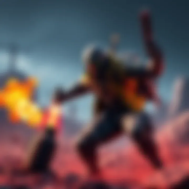 A character using a melee weapon while a grenade explodes nearby, illustrating the damage boost changes in gameplay.