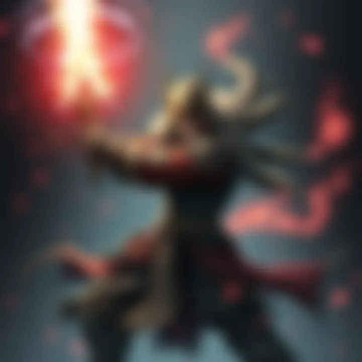 Melee Sorcerer in Elden Ring A character in Elden Ring wielding a sword with magical spells being cast around them, showcasing the hybrid melee sorcerer build.