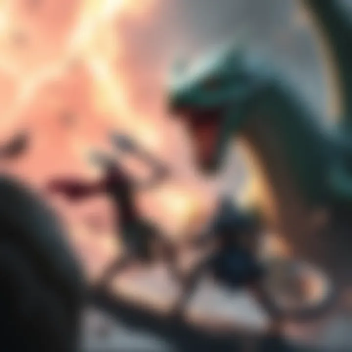 Melee Warrior Battling Thunder Serpent Narwa A player character with a melee weapon fighting the massive Thunder Serpent Narwa in a dynamic action scene.