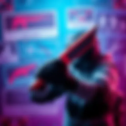 A gamer holds a melee weapon, surrounded by graphics showing arguments for and against melee versus firearm balance in games.