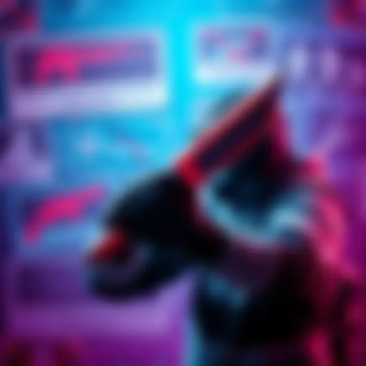 A gamer holds a melee weapon, surrounded by graphics showing arguments for and against melee versus firearm balance in games.