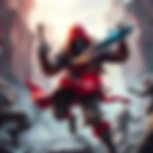 A character lunging forward with a sword, ready to strike an enemy in a fantasy game setting.