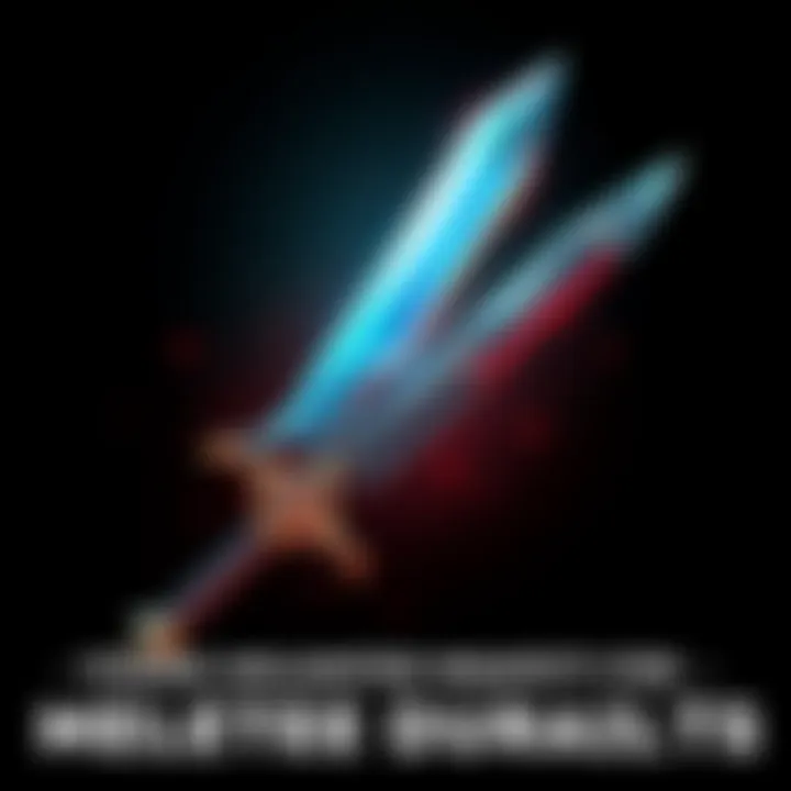 A melee weapon icon showing an unbroken sword with a glowing effect, symbolizing unlimited durability in games.