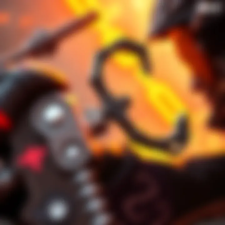 A close-up of a character using Obex and Furix knuckles in combat, showcasing their design and effectiveness in a late-game setting.
