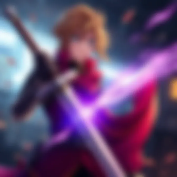 Meliodas, the Dragon's Sin of Wrath, stands confidently with his sword, showcasing his fighting spirit and determination.