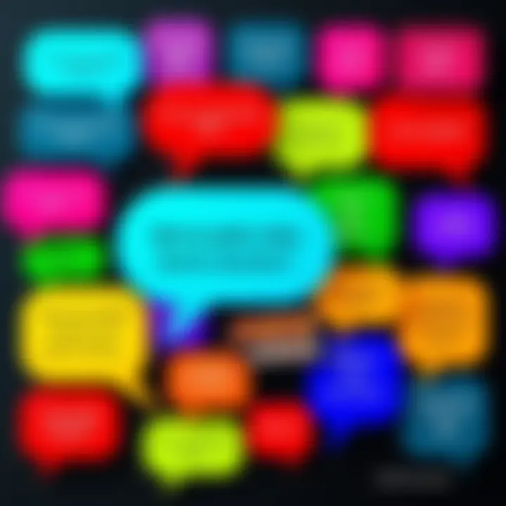 A collection of iconic quotes from various popular video games displayed on colorful speech bubbles