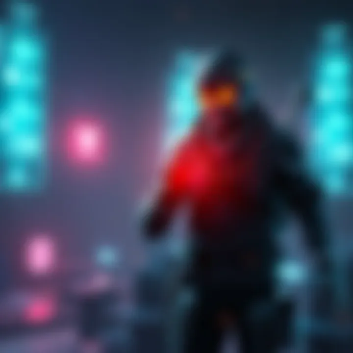 A character interacting with vestiges to restore memories in a game scene.