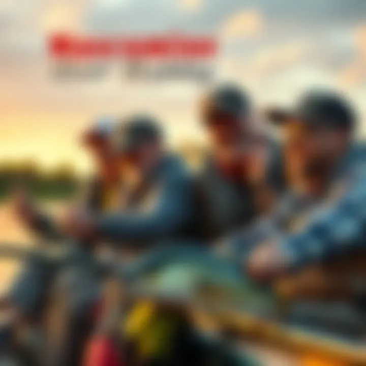 A group of men enjoying a fishing trip together, sharing laughs and stories while bonding over their favorite pastime.