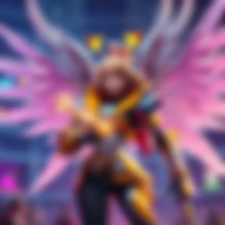 A visual guide showcasing the Mercy build for players in Stadium, highlighting essential items and gameplay strategies.
