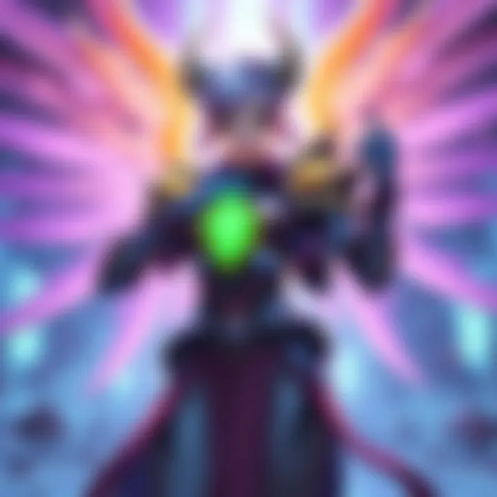 A digital illustration of the character Mercy from Overwatch, highlighting her healing abilities in a game setting.