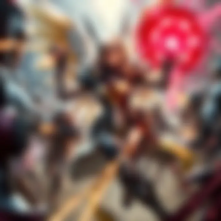 Mercy character casting Flash Heal, surrounded by teammates in a 5v5 match, while opponents strategize around her support abilities