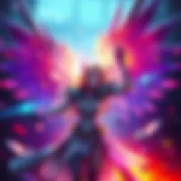 A Mercy main character from the game healing teammates during a match.