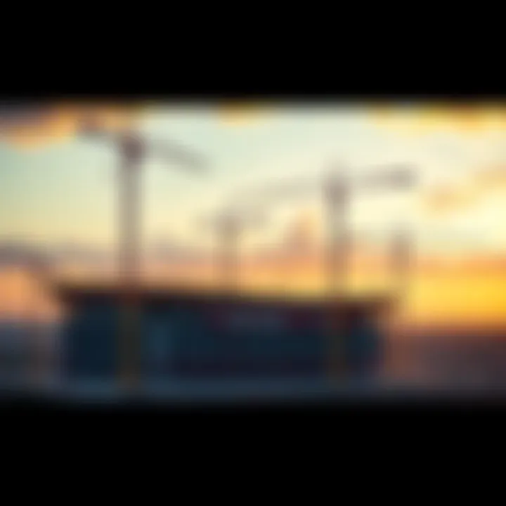 Construction of Mercy Stadium A construction site with cranes and workers building the new Mercy Stadium