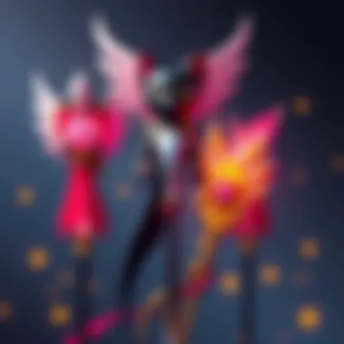 Mercy staff variants Various designs of Mercy staff including the black cat and shiny gold version