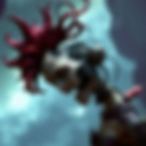 Artistic depiction of a Merged character from Bioshock Infinite, showcasing a distorted figure with elements resembling human and machine features, set against a surreal background.