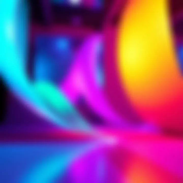 A vibrant and colorful representation of the new Meridian aesthetic with dynamic shapes and appealing visuals.
