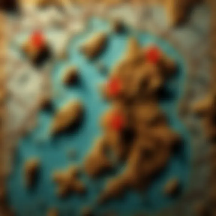 Map with Merlin Trials Locations A detailed map showing various Merlin trial locations marked for players to find.