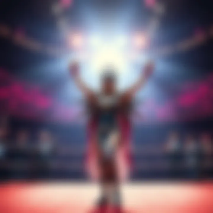 Merulina stands victorious over Prime Vanguard in an arena, celebrating the unexpected win with fans cheering in the background.