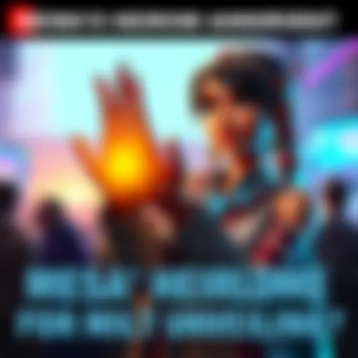 Mesa character showcasing her new heirloom with a vibrant background and fans discussing the decision.