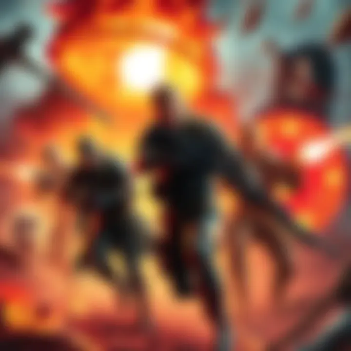 Metal Gear Delta Multiplayer Mode Promotional artwork showing characters from Metal Gear Delta in action during a multiplayer battle