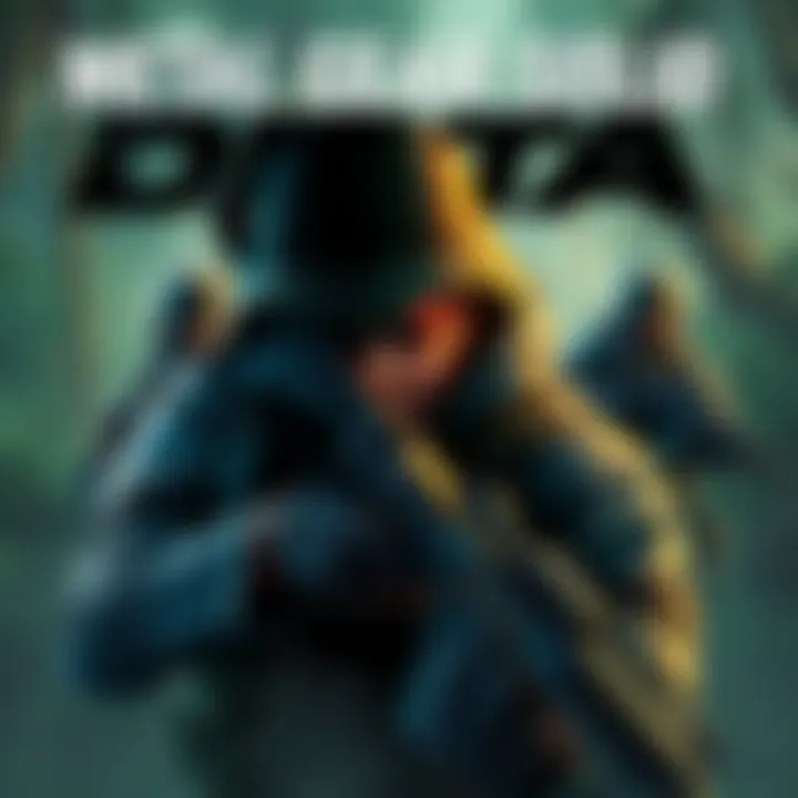 Cover art featuring Snake, a soldier in military gear, sneaking through a jungle setting with enemy soldiers in the background.