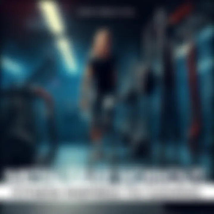 A person climbs a ladder and lifts weights, motivated by Metal Gear characters, in a gym setting