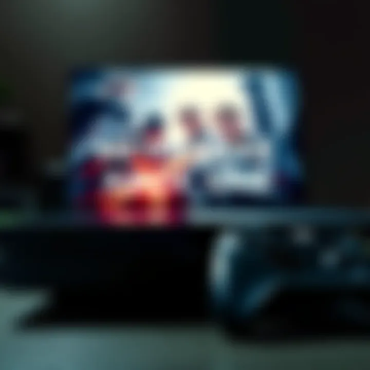 An Xbox One console displaying Metal Gear game graphics on screen with a controller nearby