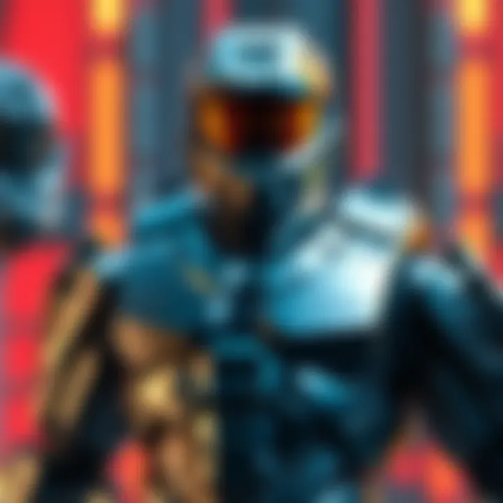 A detailed view of the metal Guardian figure from Halo 5's limited edition, showcasing its sleek design and intricate details.