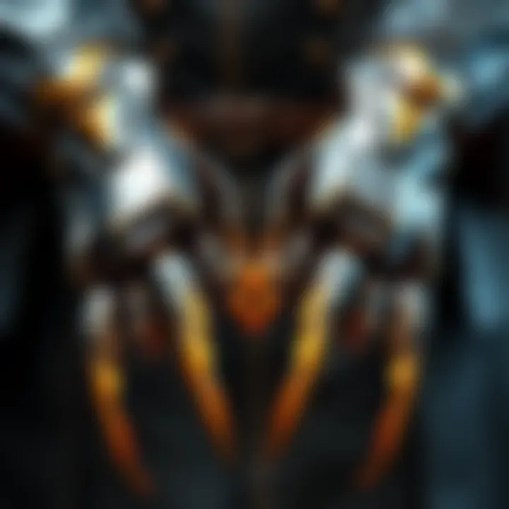 A close-up of a character's hands featuring shiny metal gloves instead of claw hands, showcasing the new upgrade for the Shattered Hunter outfit.