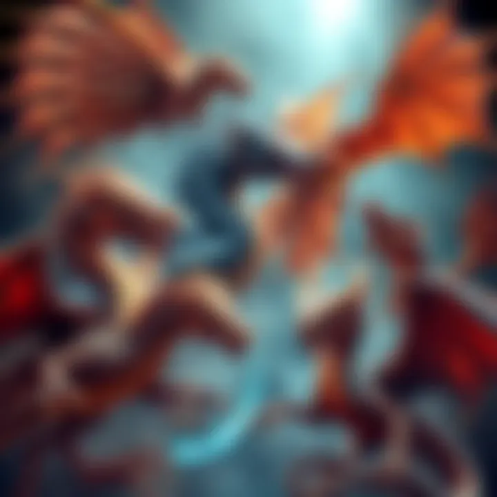 A variety of metallic dragons showcasing different copper-based designs, highlighting diversity in fantasy art