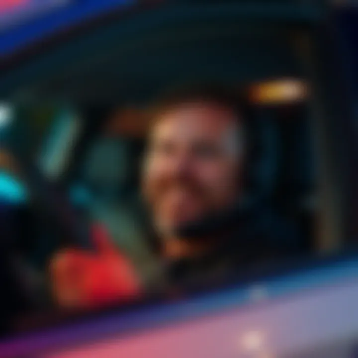 Streamer MetaMat sitting in a car, looking relieved after a brake failure incident on the road
