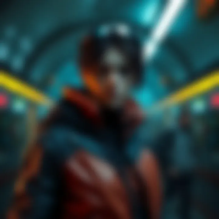 Character from Metro 2033 side story posed in unique outfits with a moody background