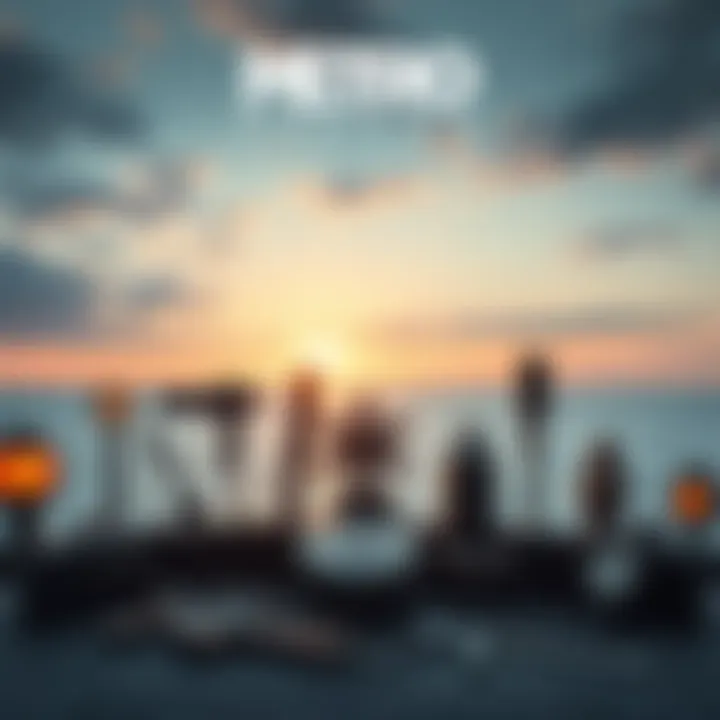 Various props inspired by Metro Exodus showcased against a backdrop of the Caspian Sea