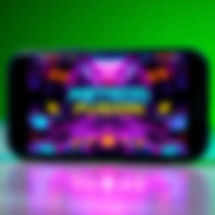 A phone showing the Metroid Fusion randomizer interface, with vibrant graphics and playful colors, ready for gameplay.