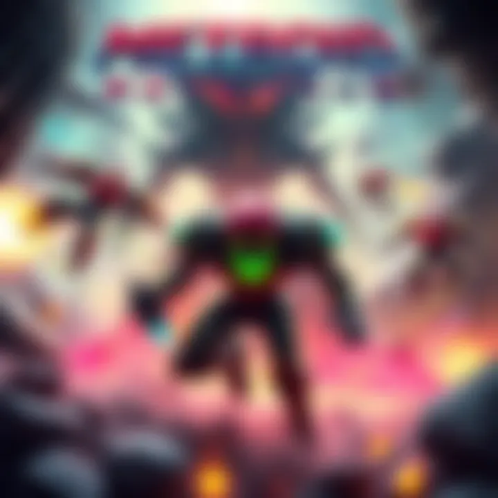 Metroid Ravenous Game Reveal A dynamic scene showcasing the new Metroid Ravenous game characters and features, set in an alien landscape filled with vibrant colors and action.