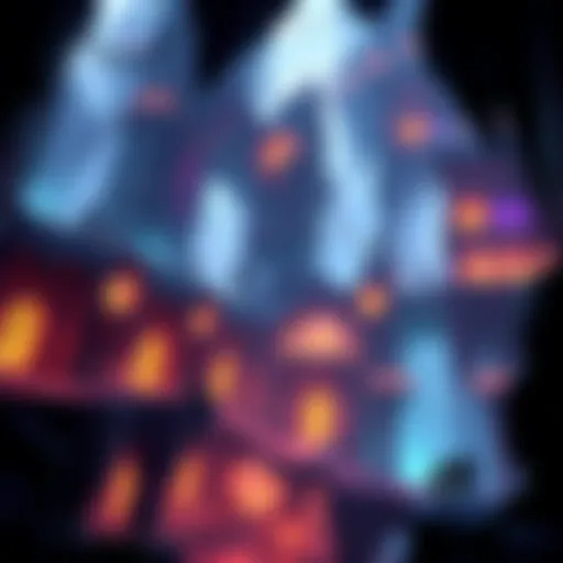 Concept art showing a vibrant Metroidvania game world with interconnected areas and rich details