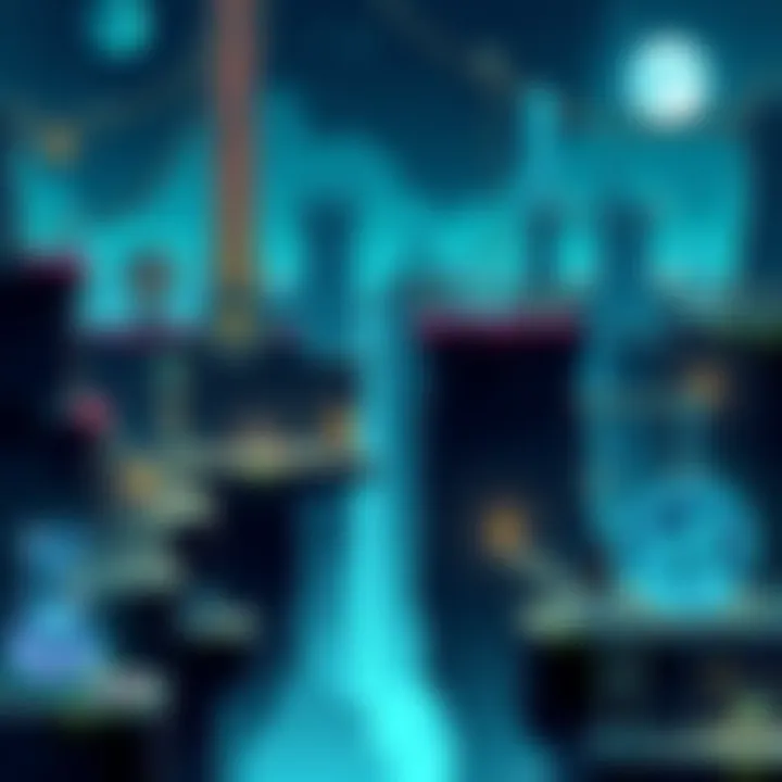 Metroidvania Game Design An illustration showing a game world inspired by metroidvania style, featuring interconnected areas, platforms, and a character exploring the environment, symbolizing innovation and tradition in game ...
